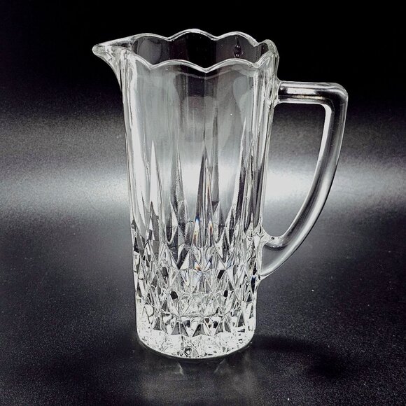 Cristal d'Arques Longchamp Pint Pitcher 6" Cut Crystal Glass vintage - Picture 2 of 11